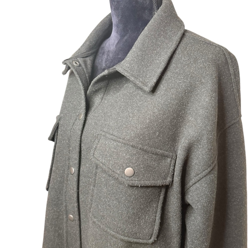 Thread & Supply | Charcoal Gray Thick Shirt Jacket with Pockets | Sz XL - Picture 3 of 8